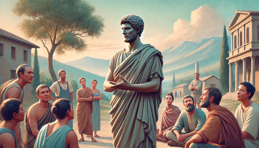 A stoic embodying the 4 rules of stoicism: wisdom, courage, justice, and temperance